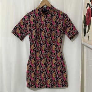 Zara Geometric Design Short Sleeve Mini Dress a177